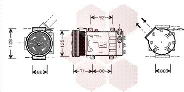 Van Wezel 4300K127 - Компрессор кондиционера unicars.by