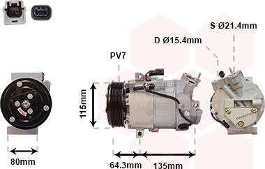 Van Wezel 4300K394 - Компрессор кондиционера unicars.by