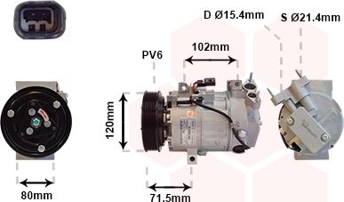 Van Wezel 4300K393 - Компрессор кондиционера unicars.by