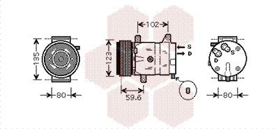 Van Wezel 4300K345 - Компрессор кондиционера unicars.by