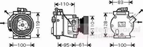 Van Wezel 4300K368 - Компрессор кондиционера unicars.by