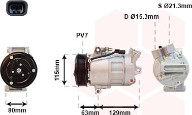 Van Wezel 4300K384 - Компрессор кондиционера unicars.by