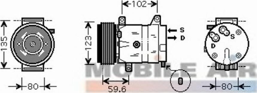 Van Wezel 4300K385 - Компрессор кондиционера unicars.by