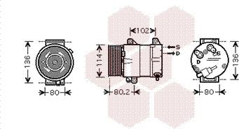 Van Wezel 4300K381 - Компрессор кондиционера unicars.by