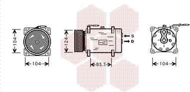 Van Wezel 4300K244 - Компрессор кондиционера unicars.by