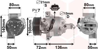 Van Wezel 4301K701 - Компрессор кондиционера unicars.by