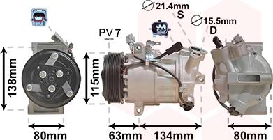 Van Wezel 4301K703 - Компрессор кондиционера unicars.by