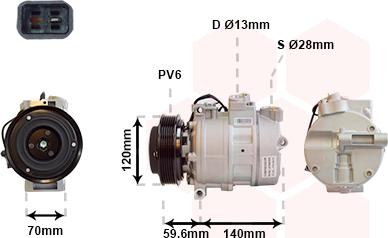 Van Wezel 4700K065 - Компрессор кондиционера unicars.by