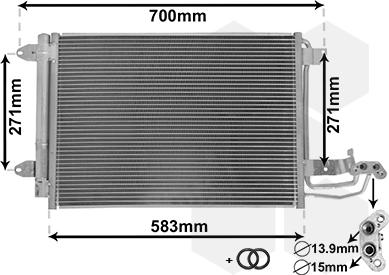 Van Wezel 58005209 - Конденсатор кондиционера unicars.by