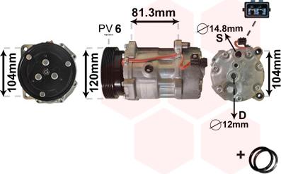 Van Wezel 5800K172 - Компрессор кондиционера unicars.by