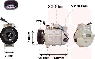 Van Wezel 5800K265 - Компрессор кондиционера unicars.by