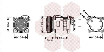 Van Wezel 5800K281 - Компрессор кондиционера unicars.by