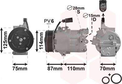 Van Wezel 5801K705 - Компрессор кондиционера unicars.by