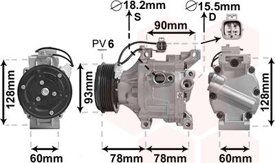 Van Wezel 5300K443 - Компрессор кондиционера unicars.by