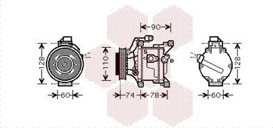 Van Wezel 5300K450 - Компрессор кондиционера unicars.by