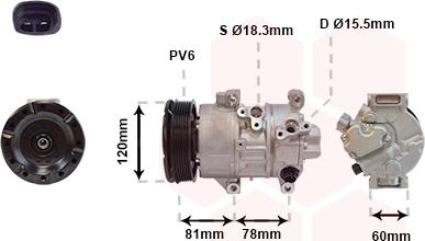 Van Wezel 5300K581 - Компрессор кондиционера unicars.by