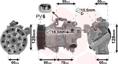 Van Wezel 5300K656 - Компрессор кондиционера unicars.by