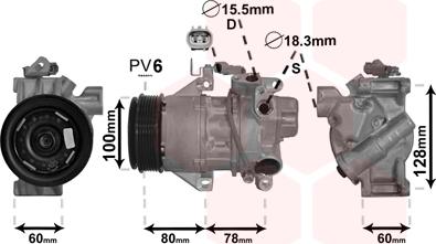 Van Wezel 5300K618 - Компрессор кондиционера unicars.by