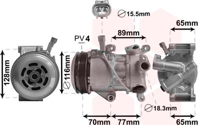 Van Wezel 5300K687 - Компрессор кондиционера unicars.by