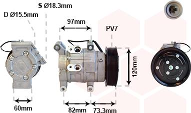 Van Wezel 5300K625 - Компрессор кондиционера unicars.by