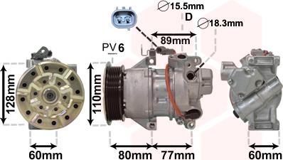 Van Wezel 5300K626 - Компрессор кондиционера unicars.by