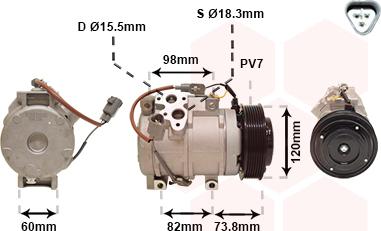 Van Wezel 5300K726 - Компрессор кондиционера unicars.by