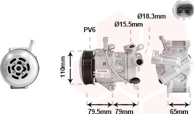 Van Wezel 5300K720 - Компрессор кондиционера unicars.by