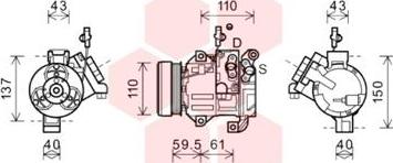 Van Wezel 5200K129 - Компрессор кондиционера unicars.by