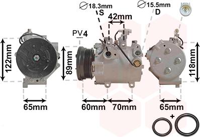 Van Wezel 5200K125 - Компрессор кондиционера unicars.by