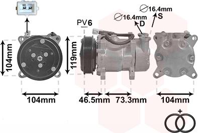 Van Wezel 0900K030 - Компрессор кондиционера unicars.by