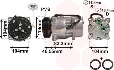 Van Wezel 0900K161 - Компрессор кондиционера unicars.by