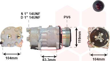 Van Wezel 0900K176 - Компрессор кондиционера unicars.by