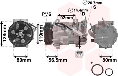 Van Wezel 0900K242 - Компрессор кондиционера unicars.by