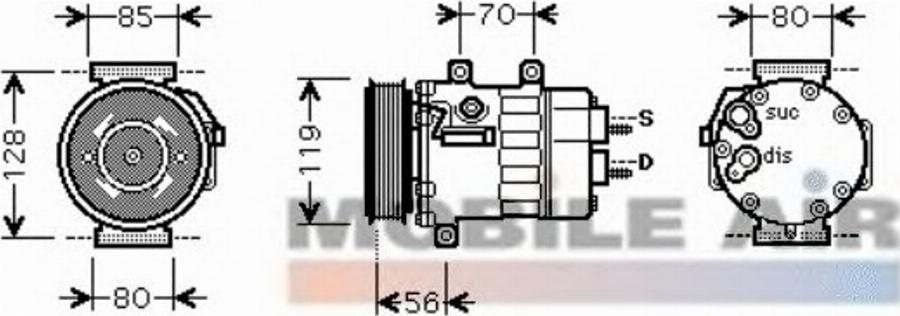 Van Wezel 0900K254 - Компрессор кондиционера unicars.by