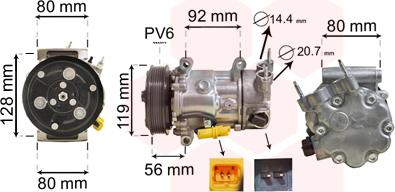 Van Wezel 0900K255 - Компрессор кондиционера unicars.by