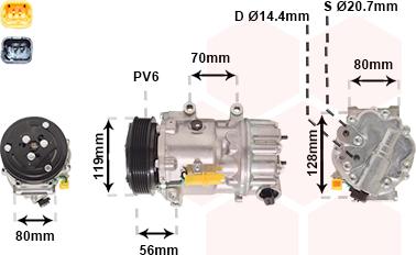 Van Wezel 0900K256 - Компрессор кондиционера unicars.by