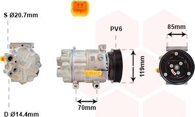 Van Wezel 0900K253 - Компрессор кондиционера unicars.by