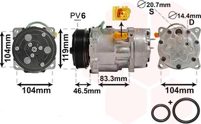 Van Wezel 0900K201 - Компрессор кондиционера unicars.by