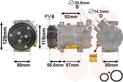 Van Wezel 0900K238 - Компрессор кондиционера unicars.by