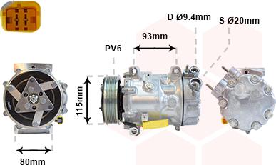 Van Wezel 0901K706 - Компрессор кондиционера unicars.by