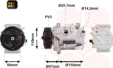 Van Wezel 0901K725 - Компрессор кондиционера unicars.by