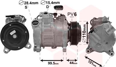 Van Wezel 0600K493 - Компрессор кондиционера unicars.by