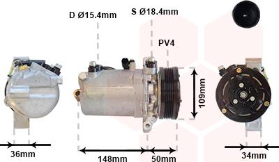 Van Wezel 0600K408 - Компрессор кондиционера unicars.by