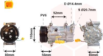 Van Wezel 0600K416 - Компрессор кондиционера unicars.by