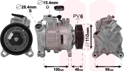 Van Wezel 0600K489 - Компрессор кондиционера unicars.by