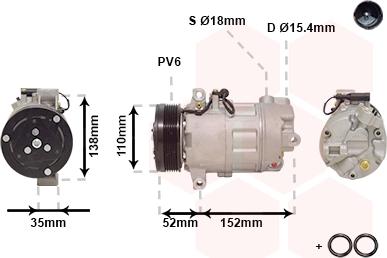 Van Wezel 0600K545 - Компрессор кондиционера unicars.by