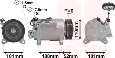 Van Wezel 0600K566 - Компрессор кондиционера unicars.by