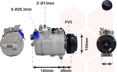 Van Wezel 0600K017 - Компрессор кондиционера unicars.by