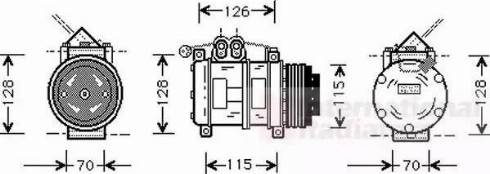 Van Wezel 0600K074 - Компрессор кондиционера unicars.by