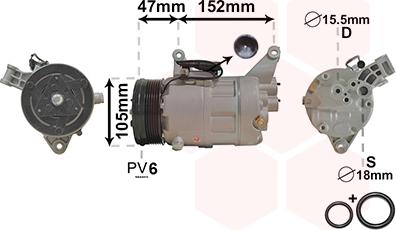 Van Wezel 0600K076 - Компрессор кондиционера unicars.by